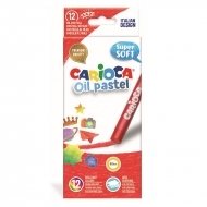 Creioane colorate cerate 12 culori/cutie, Carioca Oil Pastell Maxi