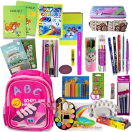 Ghiozdan Premium echipat pentru clasele 1-2, model fete