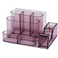 Suport plastic pentru accesorii de birou, 7 compartimente, KEJEA