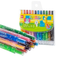 Creioane colorate cerate retractabile 12 culori/set Deli