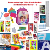 Rucsac extins Lego V-Line Friends FunPark + Pachet rechizite clasele 1 - 2