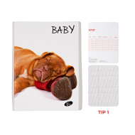 Caiet TIP 1, 36 file, hartie 80 gr./mp design Baby pets