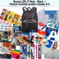 Rucsac ZIP..IT Ninja + Pachet rechizite clasele 3 - 4